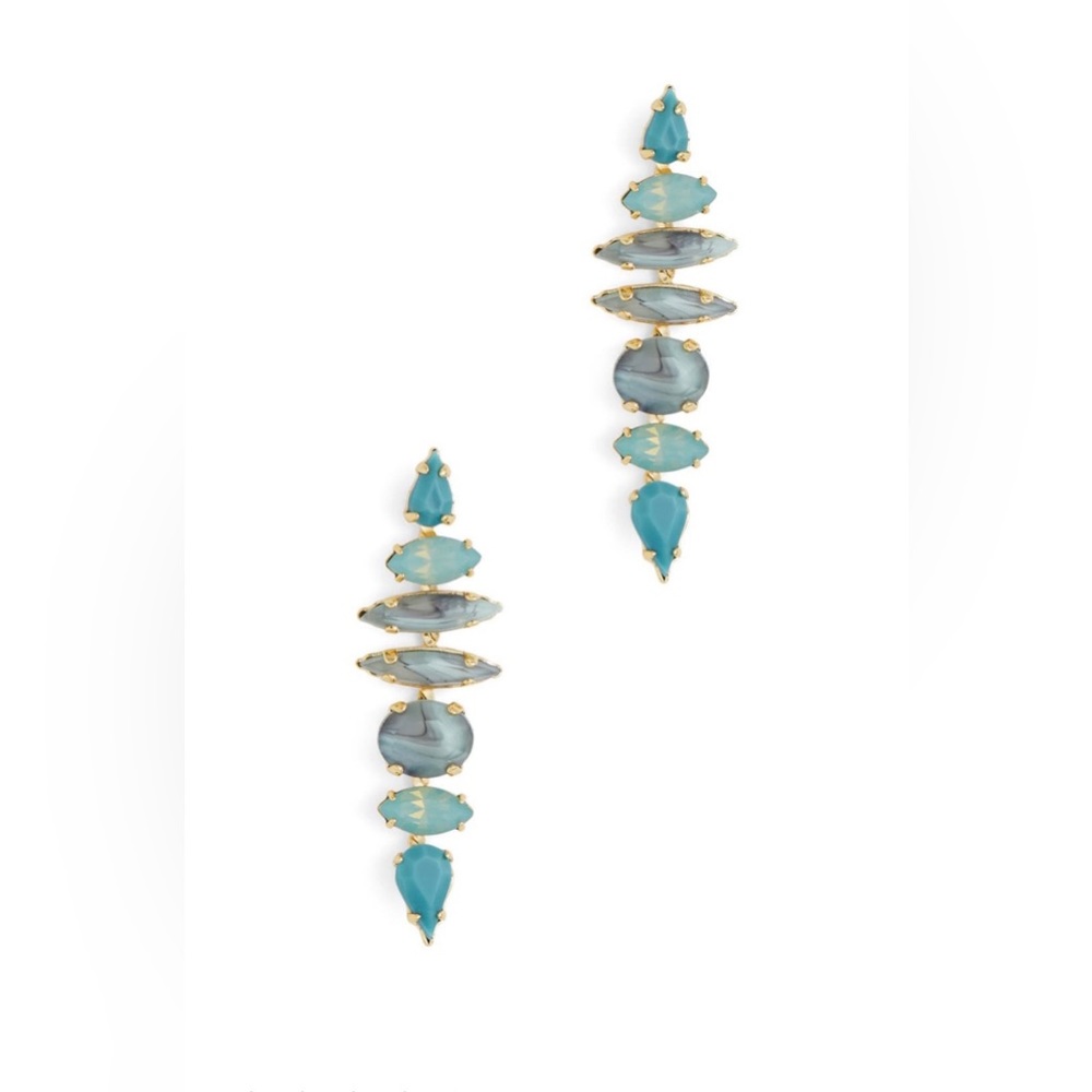 Elizabeth Cole | Knox Drop Earrings | Blue/Green
